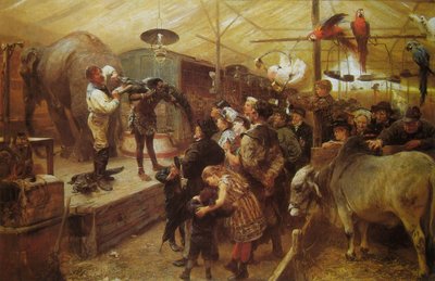 Menagerie in the Animal Booth by Paul Friedrich Meyerheim